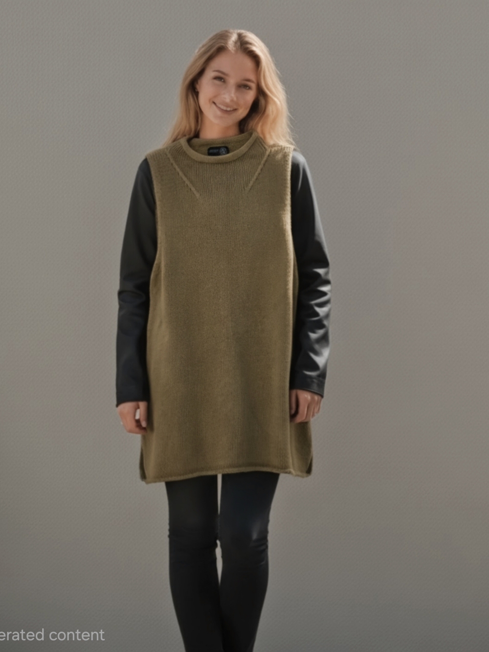 Venezia Jeans Knit Top in Green